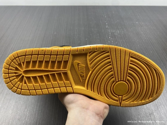Official Maikesneakers High OG Yellow 1 Air Jordan Toe 555088-711 0810